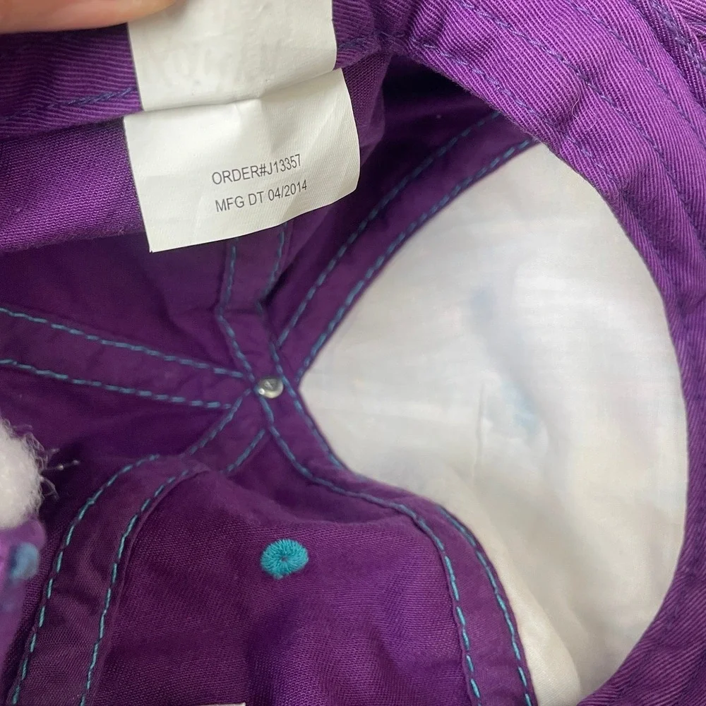 Disney Mickey Mouse Plaid‎ Patchwork Purple Blue Hat Toddler Size Adjustable